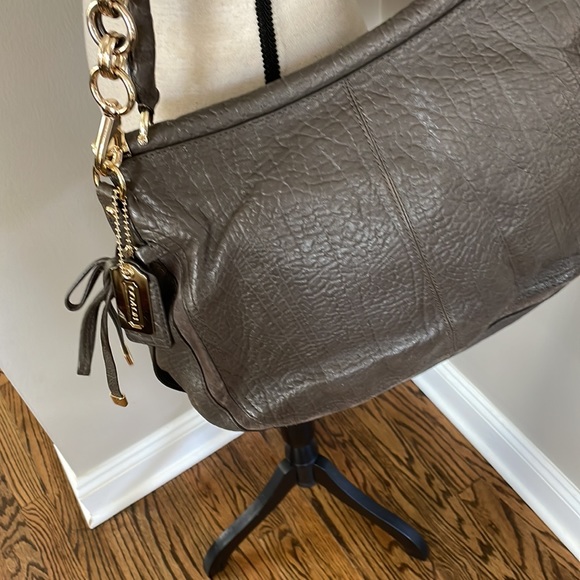 COACH hobo with gold details and toffany blue interior retail $495 - Picture 13 of 16